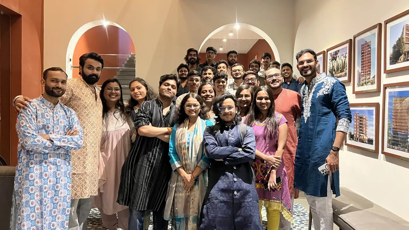 The team together at the Ahmedabad studio